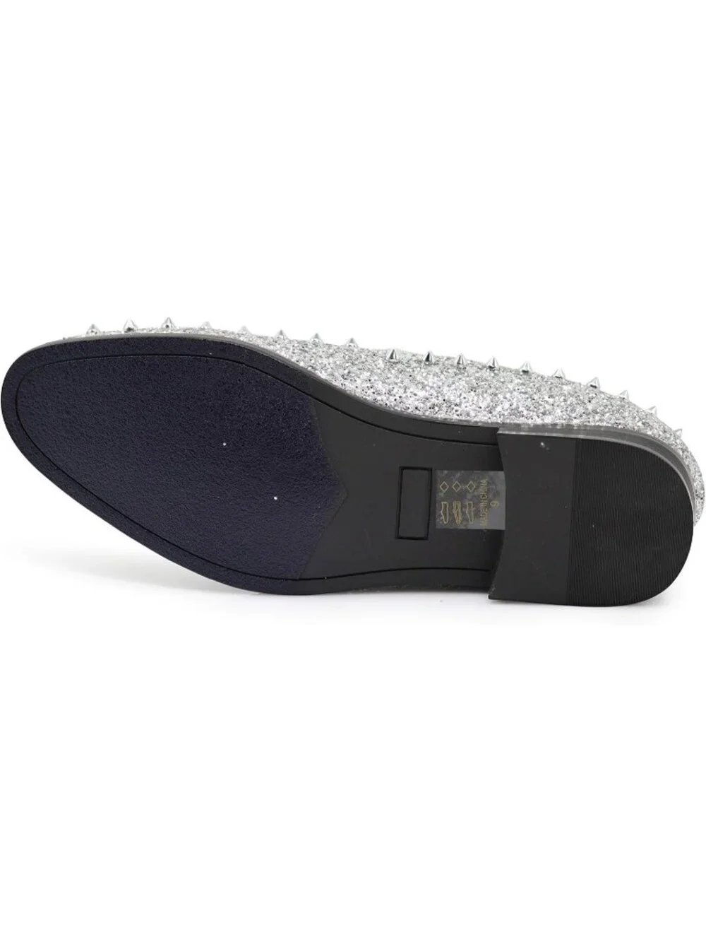 Enzo Romeo Men's Silver Rubber Sole Vintage Loafers Slip On Classic Tuxedo Shoes